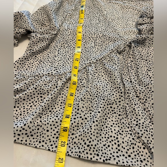 SHEIN Off White & Black Polka Dot Long Sleeve Blouse Size XL - Picture 8 of 9